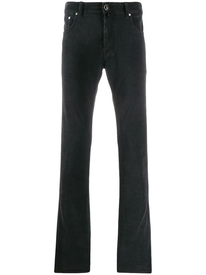 Jacob Cohen Handkerchief Detail Corduroy Trousers - Black