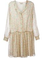Saint Laurent Floral Print Shirt Dress, Women's, Size: 38, Silk