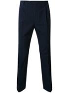 Raf Simons Pinstriped Slim Fit Trousers, Men's, Size: 46, Blue, Virgin Wool