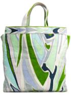 Emilio Pucci Vintage Abstract Print Velvet Tote, Women's, Green
