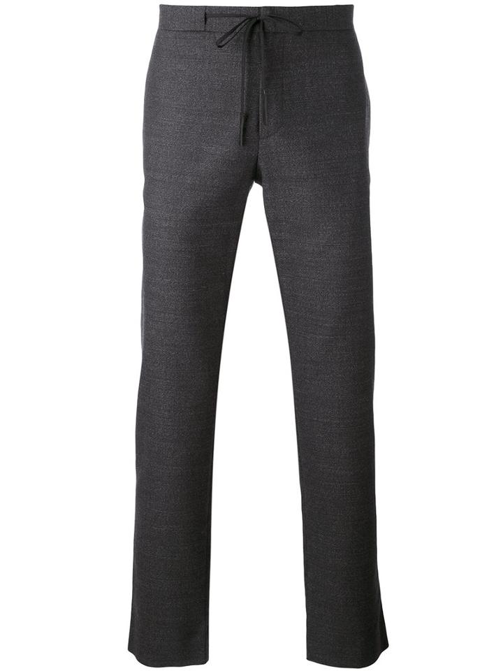 Maison Margiela - Tailored Trousers - Men - Cotton/wool/leather - 48, Grey, Cotton/wool/leather