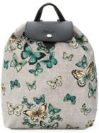 Longchamp Butterfly Print Backpack - Grey
