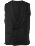 Lardini Double-breasted Waistcoat, Men's, Size: 54, Black, Viscose/cupro/wool