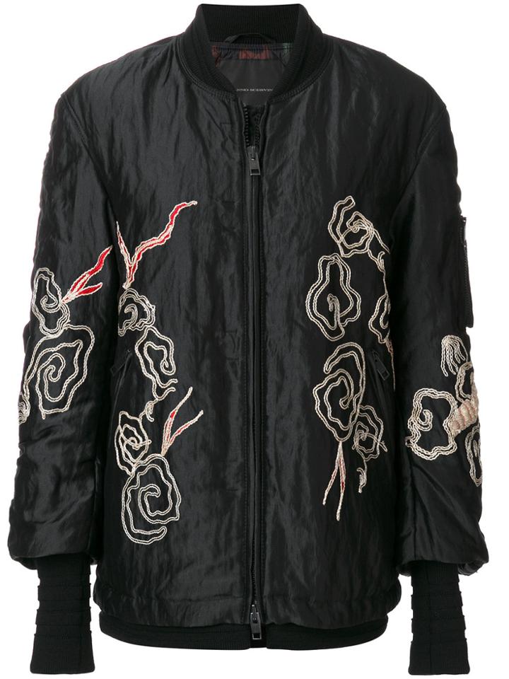 Ermanno Scervino Embroidered Bomber Jacket - Black