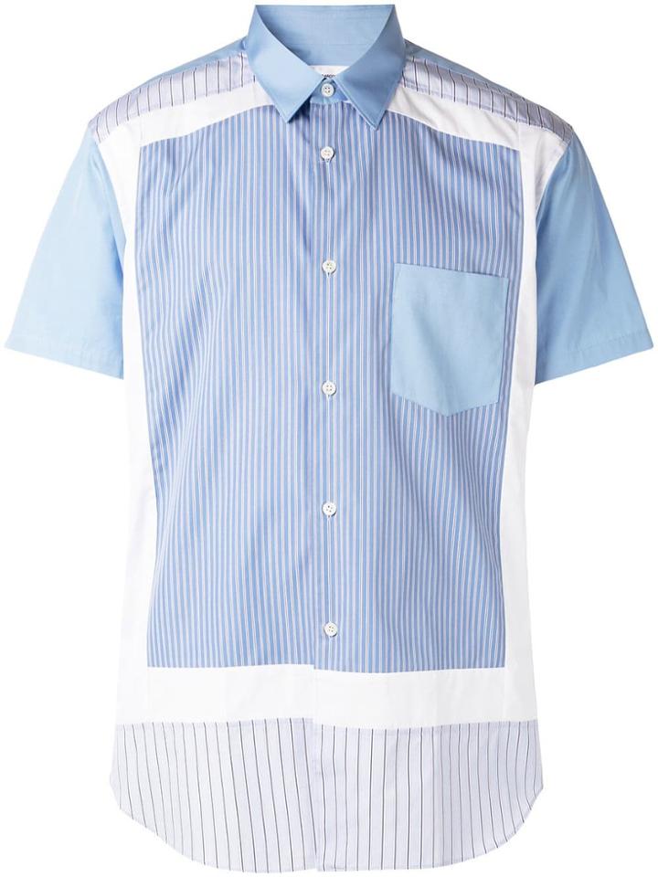 Comme Des Garçons Shirt Patchwork Shortsleeved Shirt - Blue