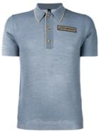 Astrid Andersen Open Cage Knit Polo Shirt, Men's, Size: Medium, Blue, Acrylic/wool
