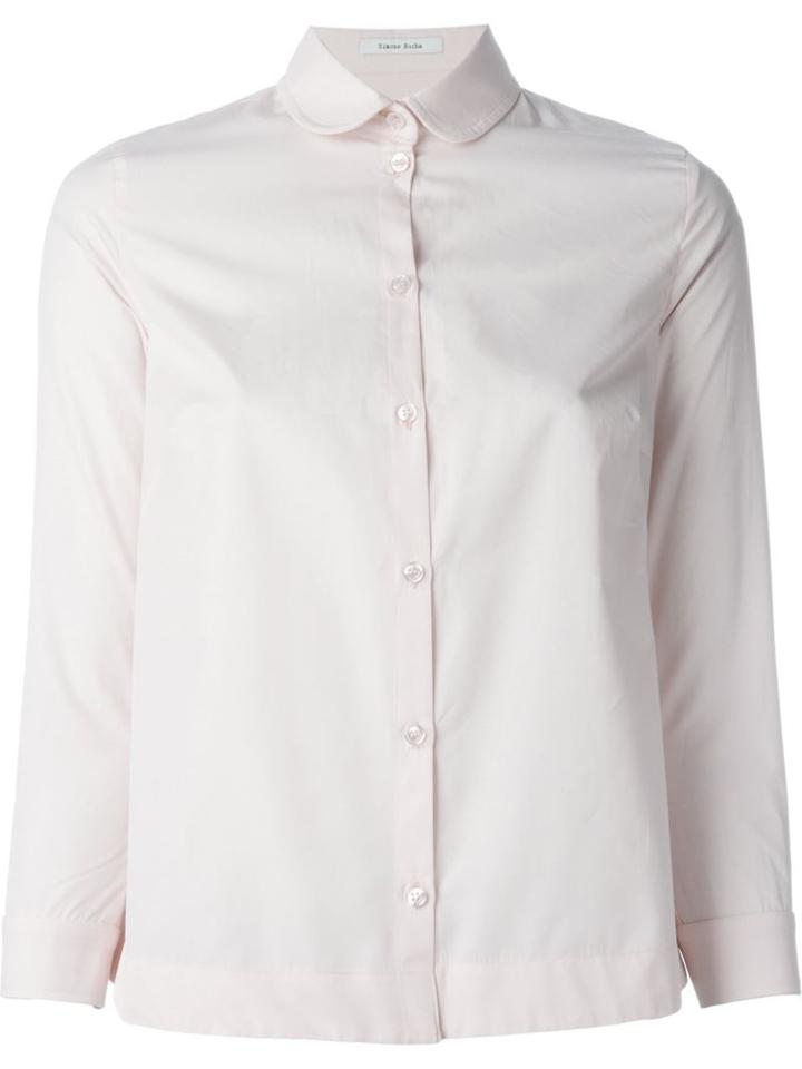 Simone Rocha Round Collar Shirt, Women's, Size: 8, Pink/purple, Cotton