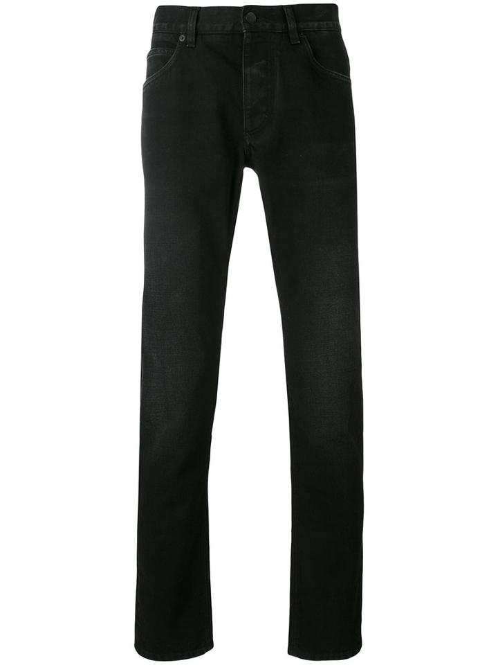 Dolce & Gabbana - Slim Jeans - Men - Cotton/calf Leather/zamac - 46, Black, Cotton/calf Leather/zamac