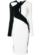 David Koma Asymmetric Cutout Pencil Dress - White