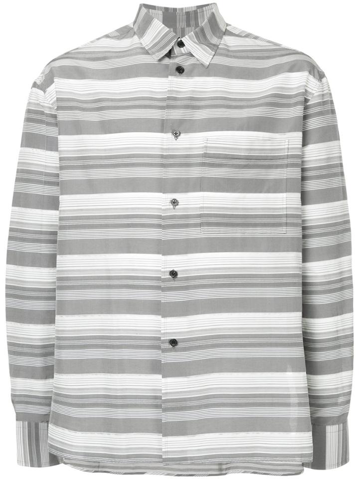 Lanvin Striped Side Slits Shirt - Grey