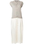 Comme Des Garçons Vintage Layered Long Dress - Nude & Neutrals