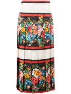 Gucci Floral Print Pleated Skirt - Multicolour