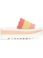 Stella Mccartney Slide Lace Sandals, Women's, Size: 37, Red, Acetate