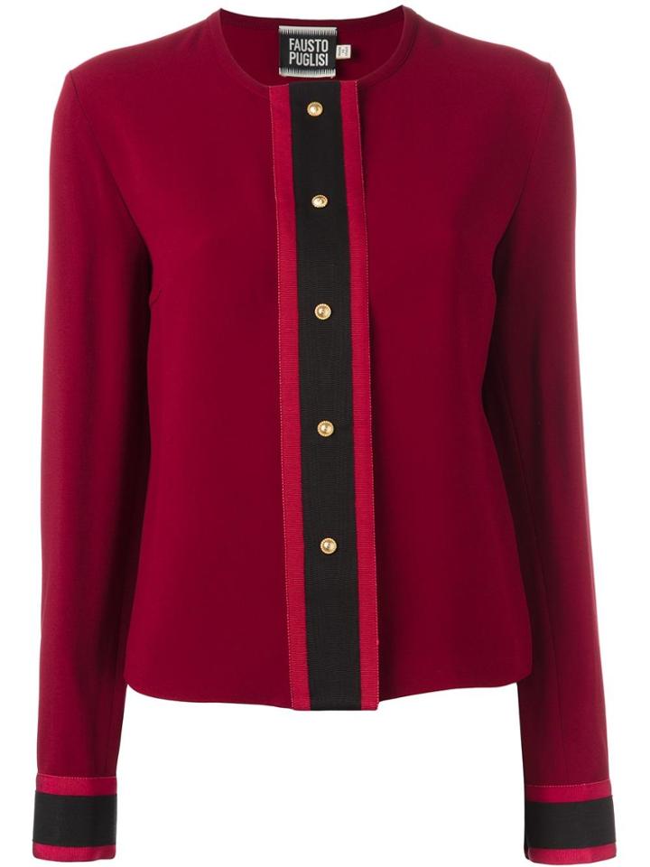 Fausto Puglisi Collarless Shirt - Red