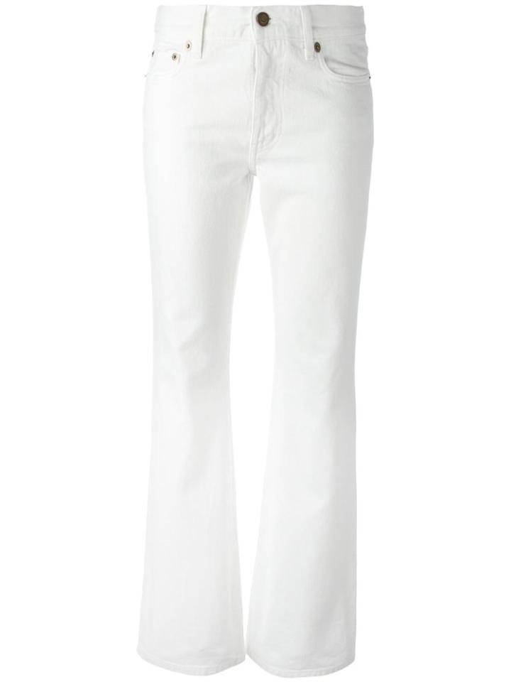Saint Laurent Original Cropped Flared Jeans - White