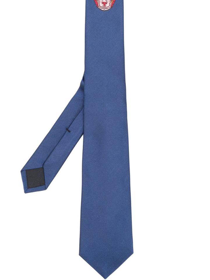 Gucci Embroidered Monkey Tie - Blue
