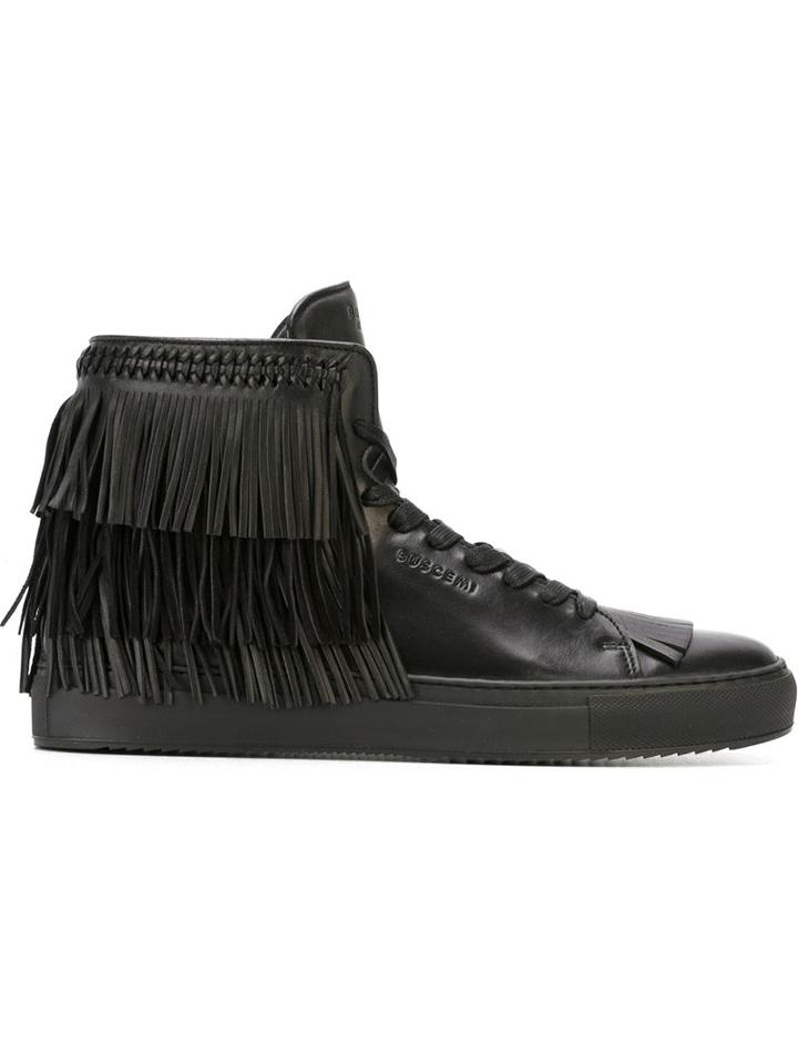 Buscemi 125mm High-top Sneakers, Men's, Size: 7, Black, Leather/rubber