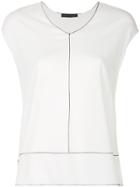 Fabiana Filippi Contrast Trim Blouse - Nude & Neutrals