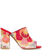 Etro Block Heel Mules - Red