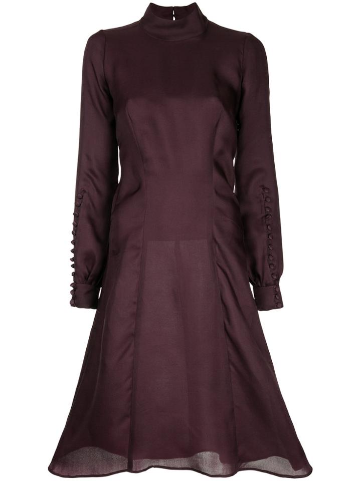 Nino Babukhadia Cut Out Organza Dress - Pink & Purple