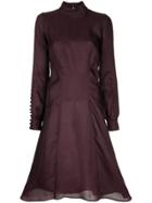 Nino Babukhadia Cut Out Organza Dress - Pink & Purple