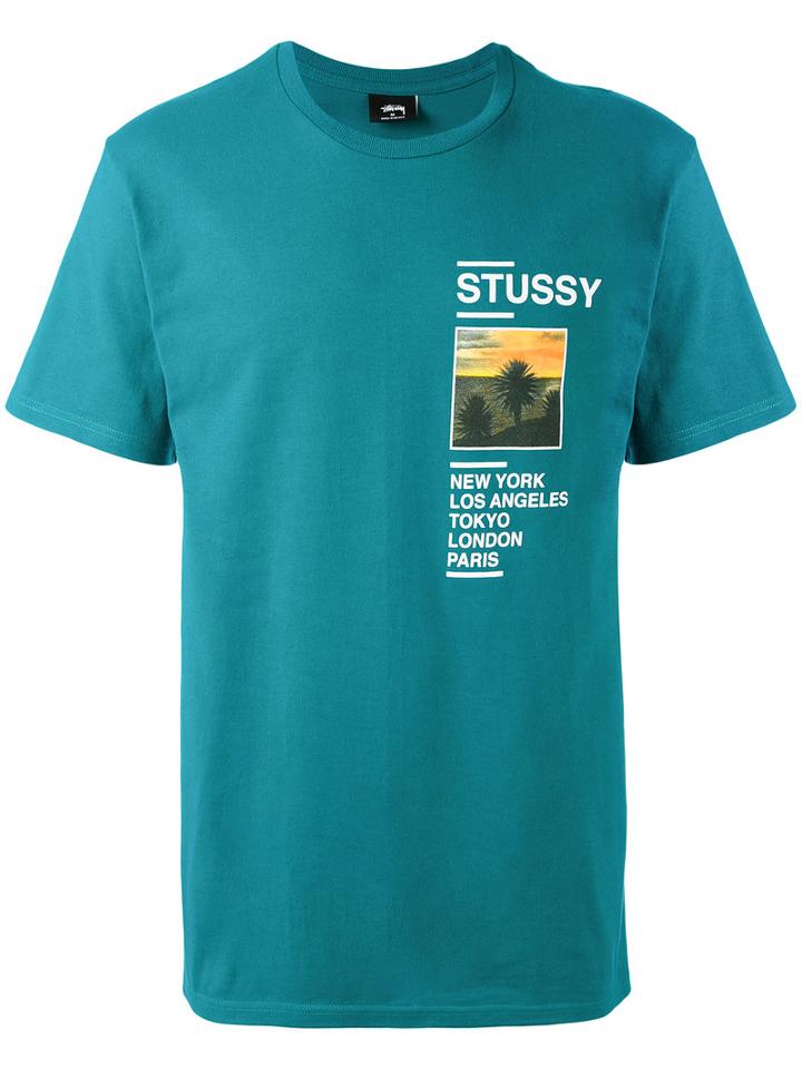 Stussy - Destination Print T-shirt - Men - Cotton - S, Green, Cotton
