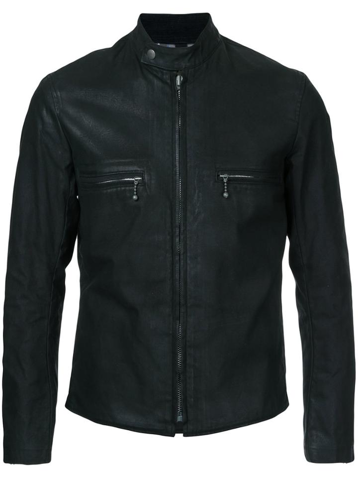 Addict Clothes Japan Vintage Style Waxed Zipped Jacket - Black