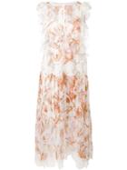 Zimmermann Ruffled Sheer Dress, Women's, Size: 3, Nude/neutrals, Silk/polyester/spandex/elastane