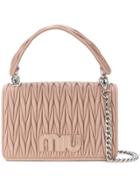 Miu Miu Quilted Logo Tote Bag - Nude & Neutrals
