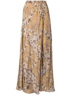 Mes Demoiselles Asymmetric Floral Print Skirt - Yellow & Orange