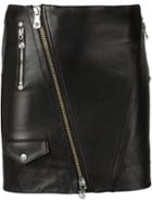 Versus Biker-style Mini Skirt, Women's, Size: 42, Black, Leather/polyester