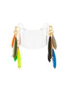 Catalina D'anglade Fish Charm Cuff Bracelet - White