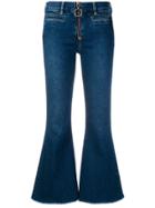 Mih Jeans Cropped Flared Jeans - Blue