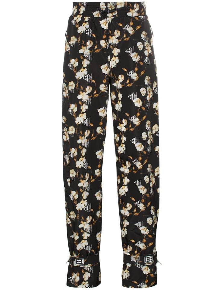 Off-white Floral Print Track Pants - Black