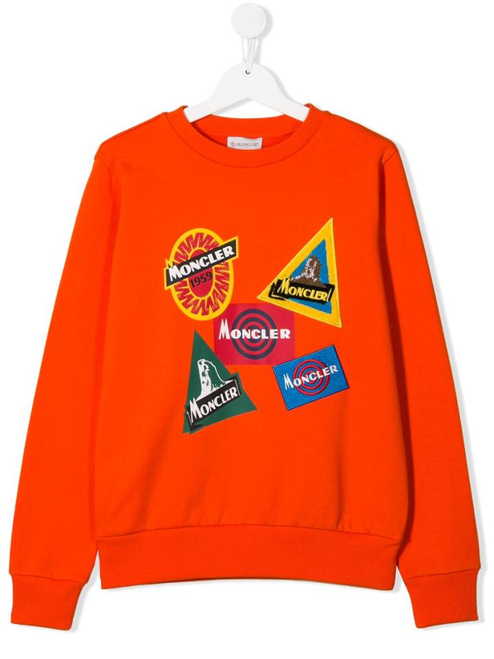 Moncler Kids Badge Sweatshirt - Orange