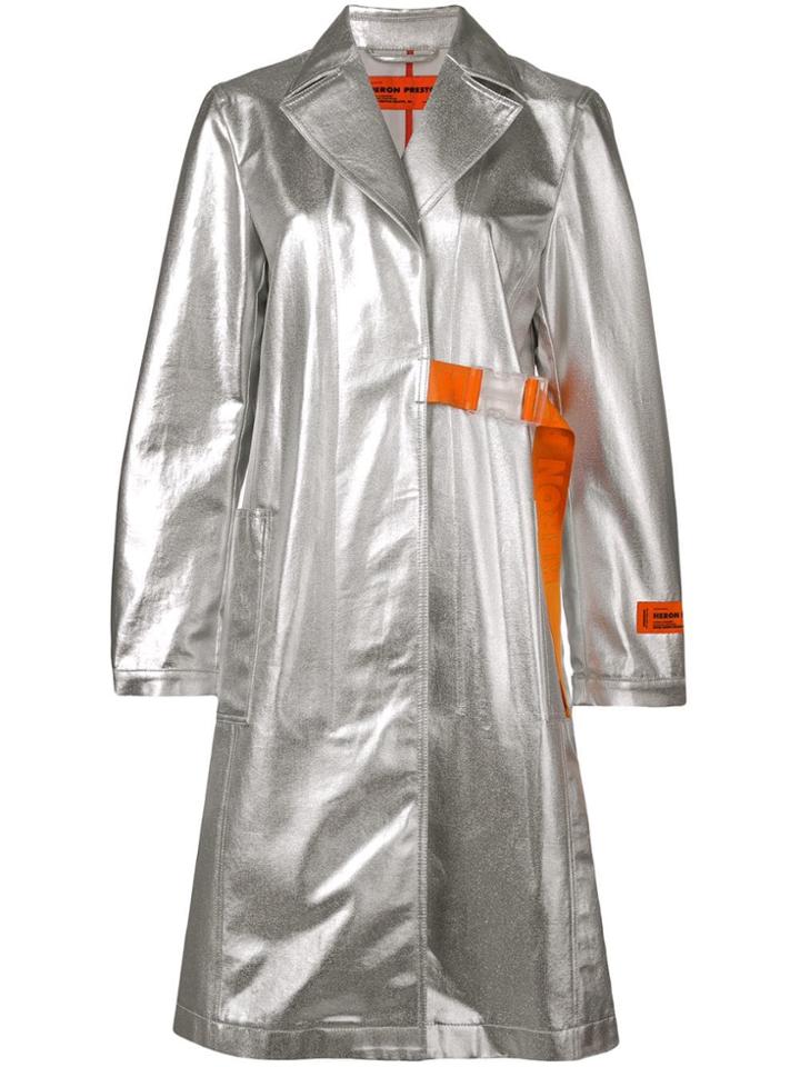 Heron Preston Belted Fitted Coat - Grey