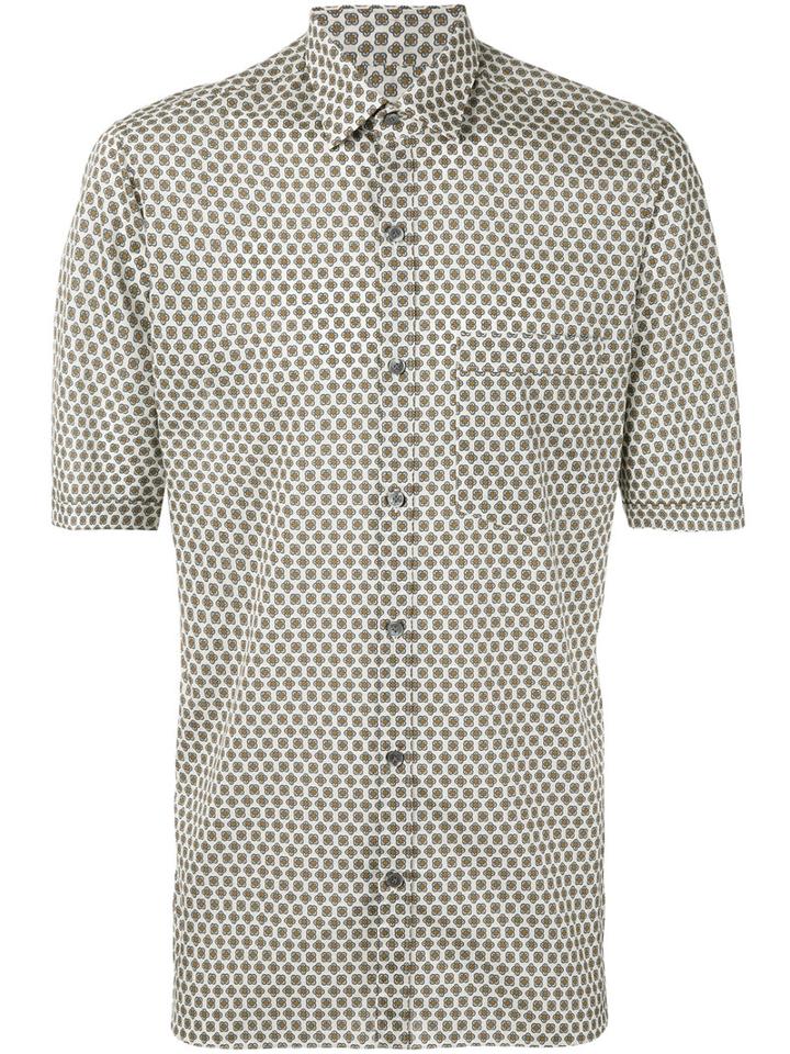 Lanvin - Printed Short Sleeve Shirt - Men - Cotton - 39, Nude/neutrals, Cotton