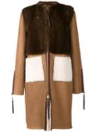 Oscar De La Renta Mink Fur Panelled Coat, Women's, Size: 6, Brown, Mink Fur