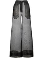 Charm's Wide Legged Organza Trousers - Black
