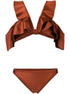 Zimmermann Tali Flutter Bikini Set - Brown