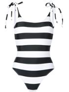 The Upside Tropical Stripe One-piece Swimsuit - White