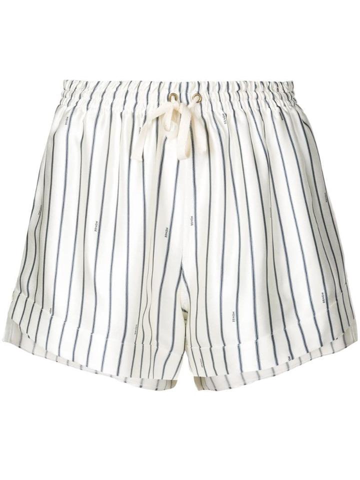 Monse Tie Waist Striped Shorts - White