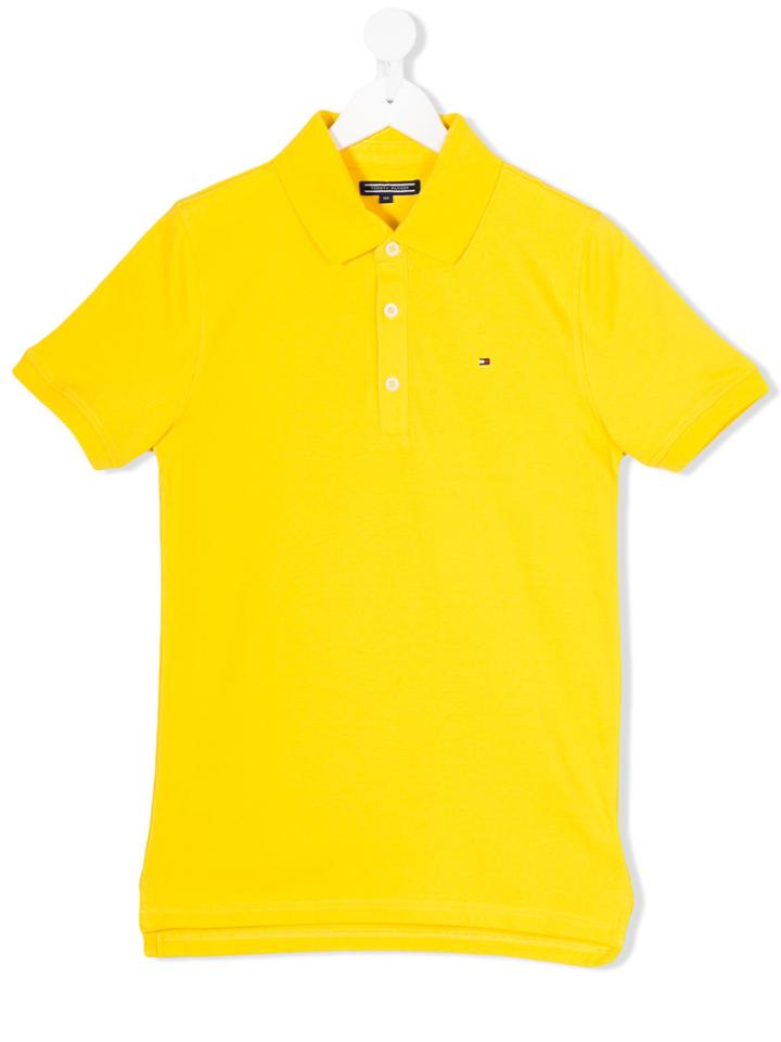 Tommy Hilfiger Junior Teen Short Sleeve Polo Shirt - Yellow & Orange