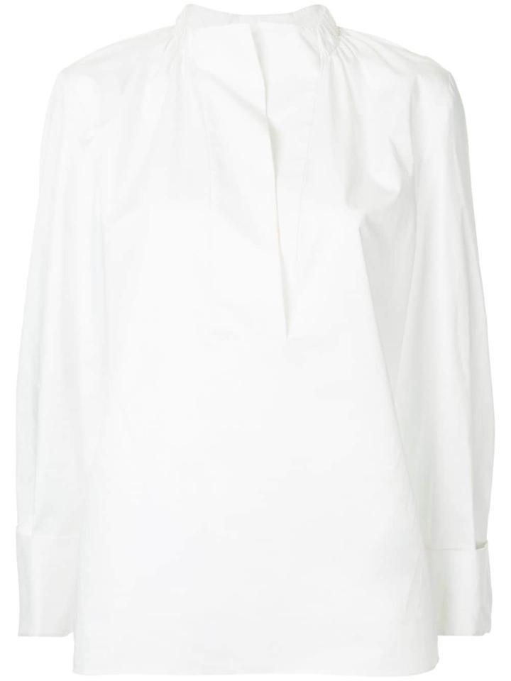 Tibi Split Neck Shirt - White