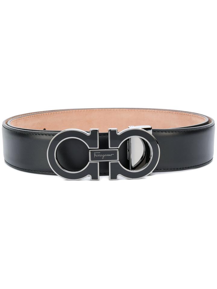 Salvatore Ferragamo - Double Gancio Belt - Men - Leather - 95, Black, Leather