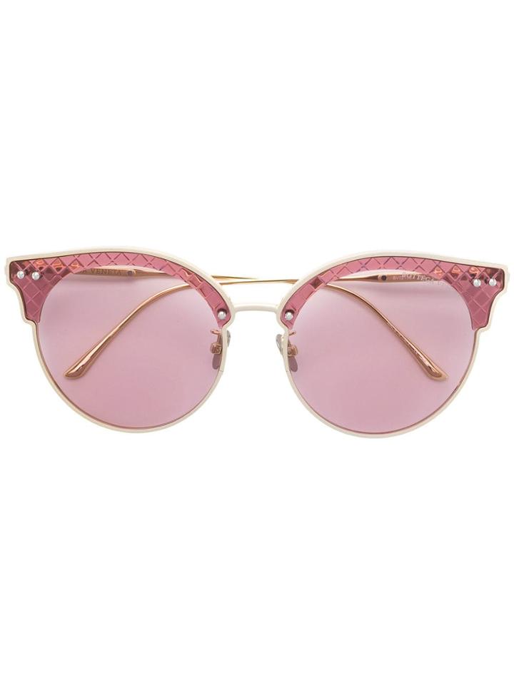 Bottega Veneta Eyewear Round Sunglasses - Gold
