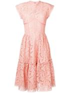 Sophia Kah Lace Flared Dress - Pink