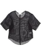 Iro Mesh Overlay Tunic, Women's, Size: 40, Grey, Cotton
