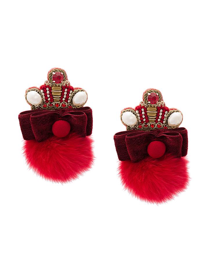 Ranjana Khan Couronne Earrings - Red