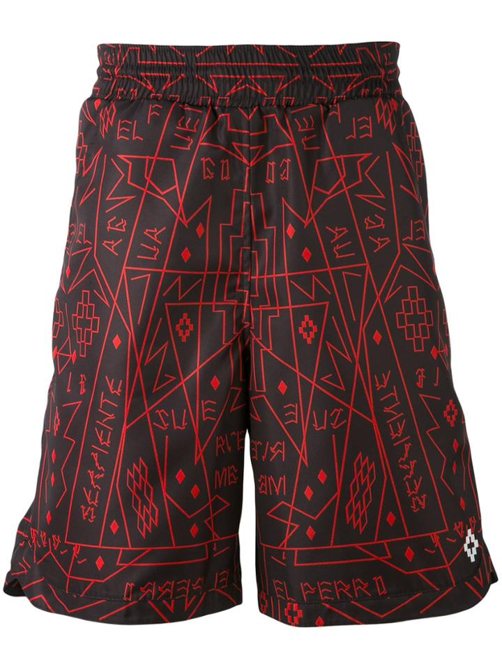 Marcelo Burlon County Of Milan Graphic Print Shorts - Black
